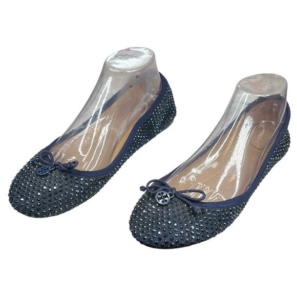 Tory Burch Women’s Rhinestone Blue Slip On Ballet Flats Size US 9 - Picture 6 of 10